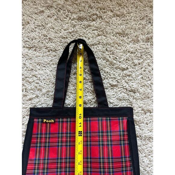 Disney's Winnie The Pooh Tote Bag Red Black Plaid - Picture 10 of 11